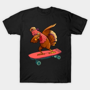 Dabbing Turkey Thanksgiving Day Pilgrim Boys Girls Funny Dab T-Shirt